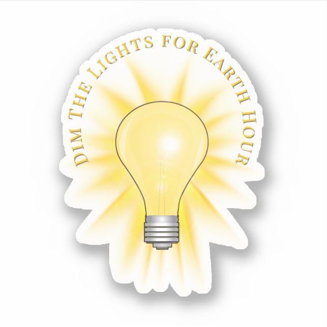 Pegatina Light Bulb Dim The Lights Earth Hour  (Anverso)