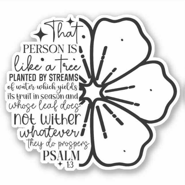 Pegatina Like a Tree Christian Faith  (Anverso)