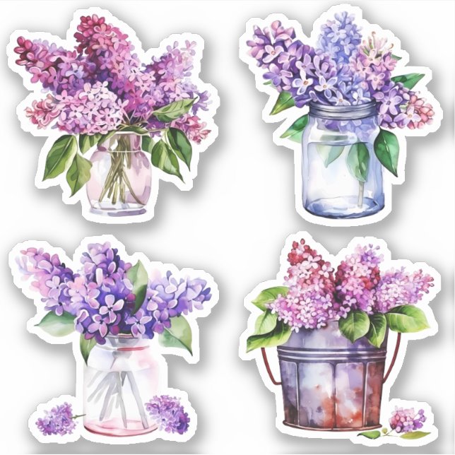 Pegatina Lilac Bouquets (Anverso)
