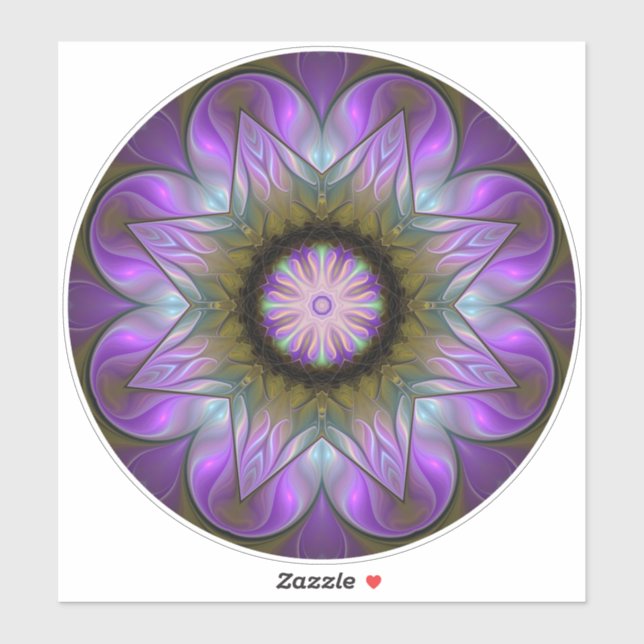 Pegatina Lilac Evening Mandala (Hoja)