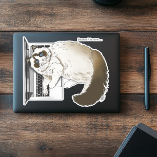 Pegatina Lilac Laptop Cat Funny Cute