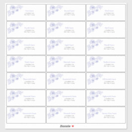 Pegatina Lilac Lavender Floral Line Art Guest Address