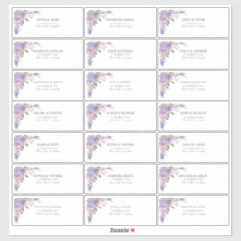 Pegatina Lilac Lavender Mauve Script Floral Guest Address