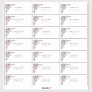 Pegatina Lilac Lavender Mauve Script Floral Guest Address