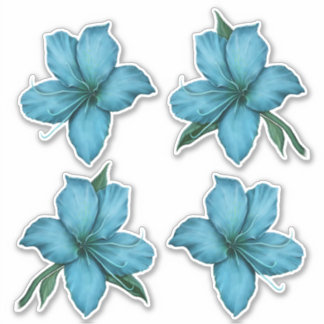 Pegatina Lilies azules pintados
