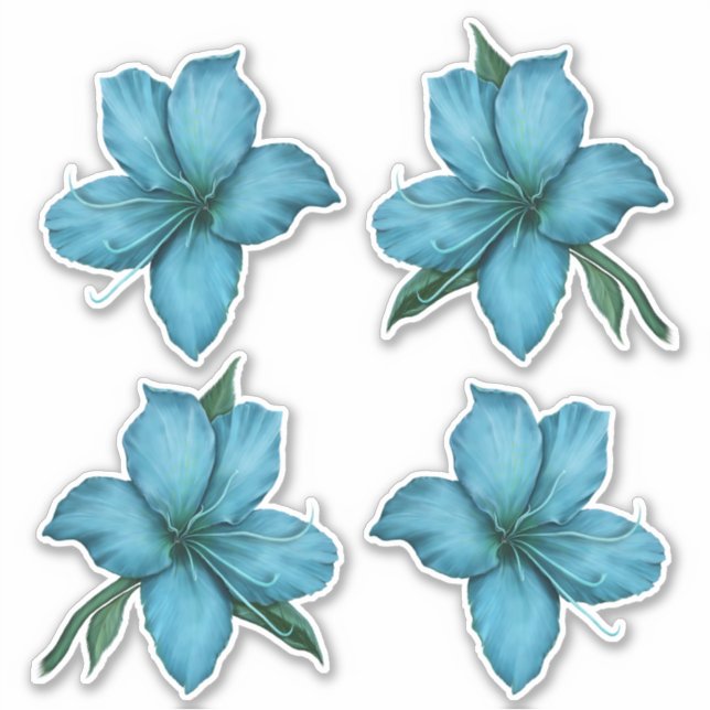 Pegatina Lilies azules pintados (Anverso)