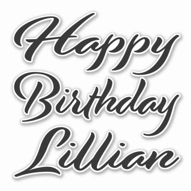 Pegatina Lillian Name Vorname black Sticker Geburtstag (Anverso)