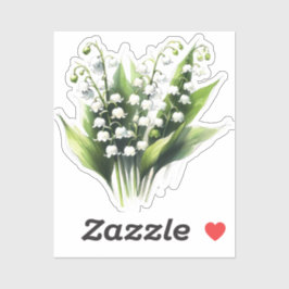 Pegatina Lily of the Valley Flower Bonito Garden Watercolor