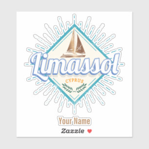 Pegatina Limassol City Chipre Retro Vintage