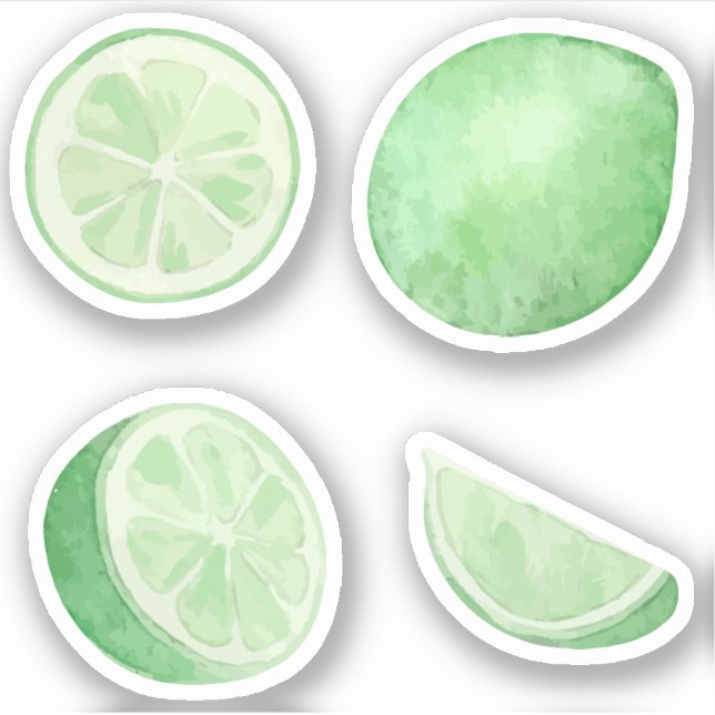 Pegatina Limonada limas verdes rodajas de cítricos set de a (Anverso)