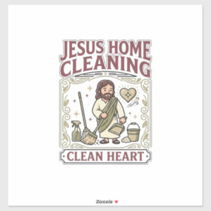 Pegatina Limpieza del Hogar de Jesús Limpia el Corazón Limp