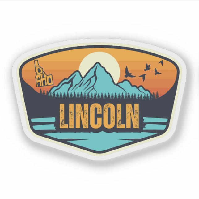 Pegatina Lincoln, Idaho (Anverso)