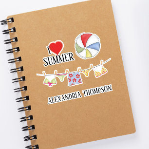 Pegatina Linda de Pelota de Playa de Verano Favor 