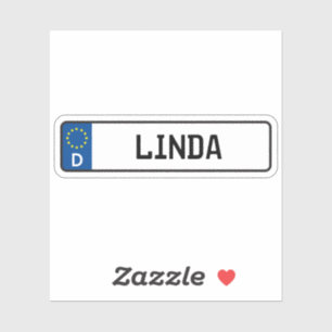 Pegatina Linda German Car License Plate