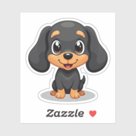 Pegatina Lindo cachorro de Dachshund – Estilo Chibi