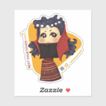 pegatina lindo chibi chica