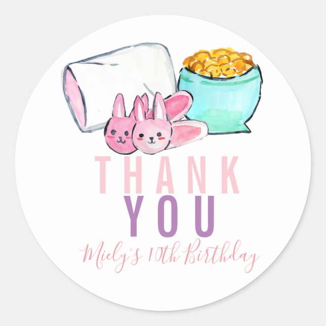 Pegatina lindo del cumpleaños de la fiesta de (Anverso)