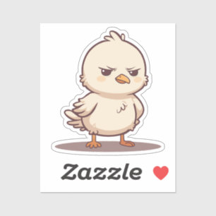 Pegatina Lindo Pájaro Bebé Gruñón Divertido Dibujo Kawaii