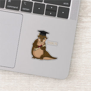 Pegatina Lindo pangolín graduándose dibujo animado