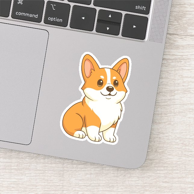 Pegatina Lindo perro Corgi (Detalle)
