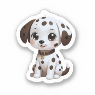 Pegatina lindo perro dalmátigo
