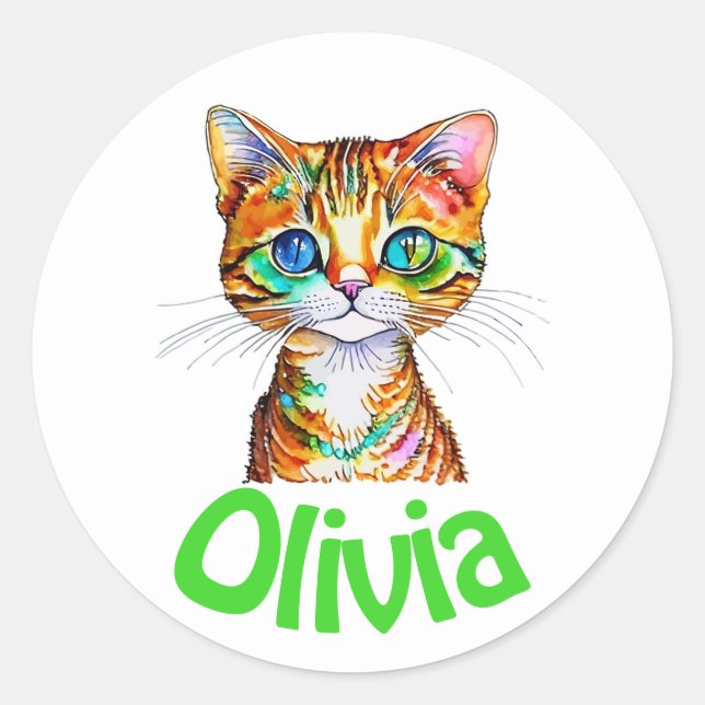 Pegatina lindo personalizado/sello clásico de la r (Anverso)