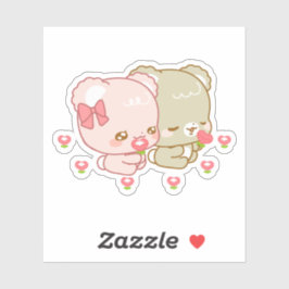 Pegatina lindos cachorros de azúcar