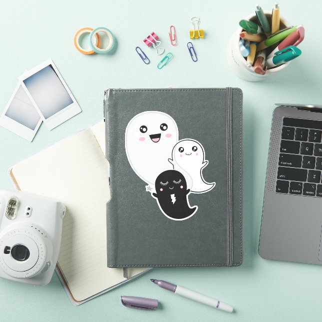 Pegatina lindos fantasmas halloween kawaii (Funda para iPad)