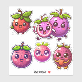 Pegatina lindos frutos de pasión kawaii