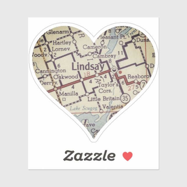 Pegatina Lindsay Ontario (Hoja)