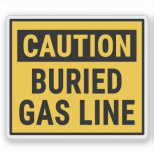 Pegatina Línea de gas enterrado con precaución