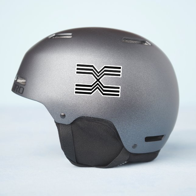 Pegatina Línea elegante Letra X Monograma (Lado del casco)