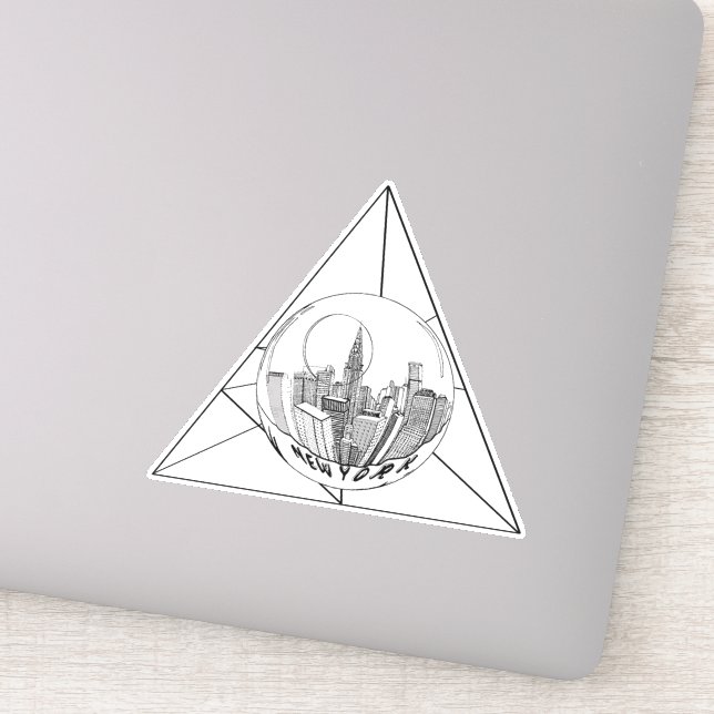 Pegatina Líneas simples geométricas de Nueva York en blanco (Detalle)