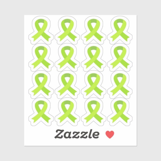 Pegatina Linfoma Cáncer Concienciación Verde Cinta Salud (Hoja)
