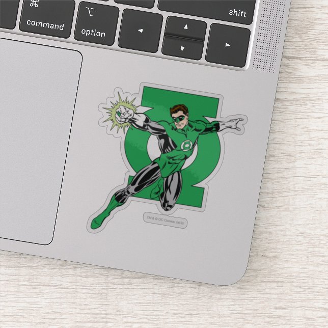 Pegatina Linterna verde con fondo de logotipo (Detalle)