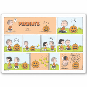 Pegatina Linus & Lucy   Cantando Jack-O-Lantern