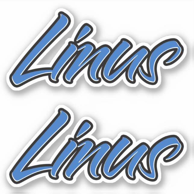 Pegatina Linus Name blue Aufkleber Sticker Stickerset (Anverso)