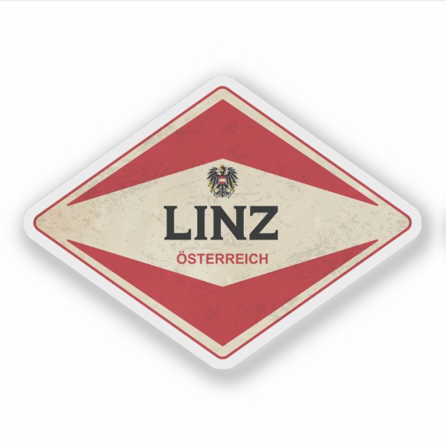 Pegatina Linz Austria Vintage (Anverso)