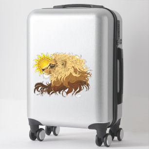 Pegatina Lion Black Yellow Mandala Sun
