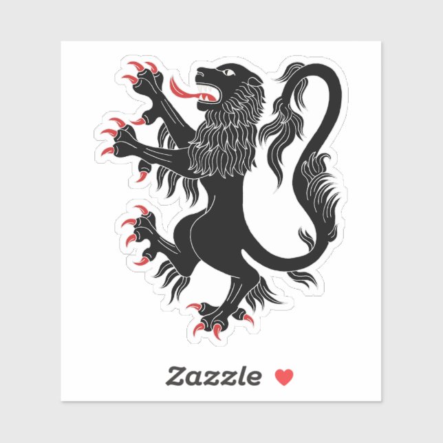 Pegatina Lion Rampant Sable (Hoja)