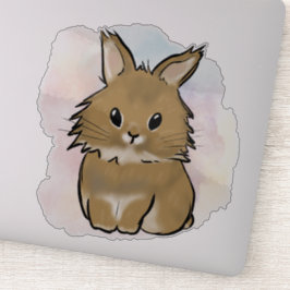 Pegatina Lionhead bunny watercolor 