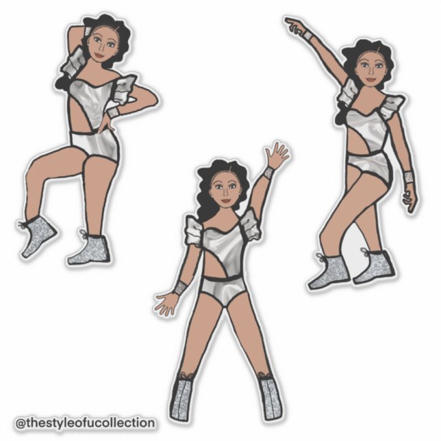 Pegatina Liquid Silver  Dancer #2 (Anverso)