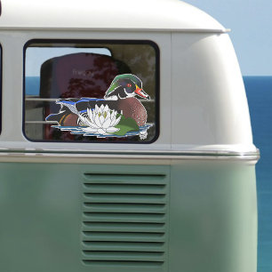 Pegatina Lirio de agua de pato de madera