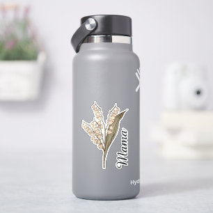 Pegatina Lirio de Valle Personalizado Nombre Floral Persona
