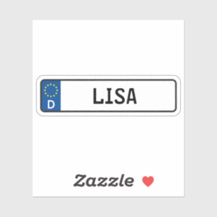 Pegatina Lisa German Car License Plate
