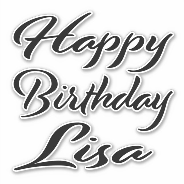 Pegatina Lisa Name Vorname black Sticker Geburtstag (Anverso)