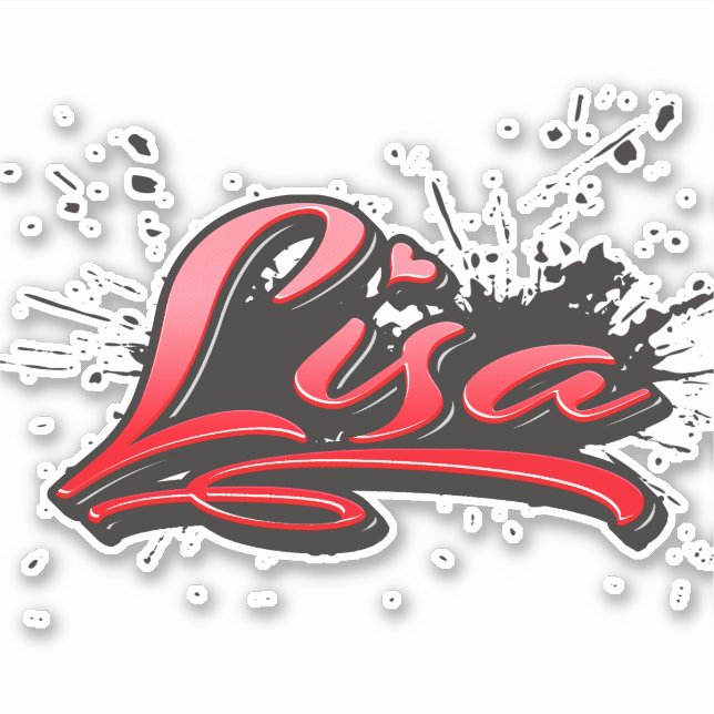 Pegatina Lisa red Heart Graffiti Aufkleber Sticker (Anverso)