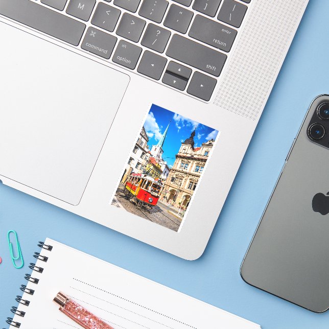 Pegatina Lisboa Portugal (Ordenado portátil con iPhone)