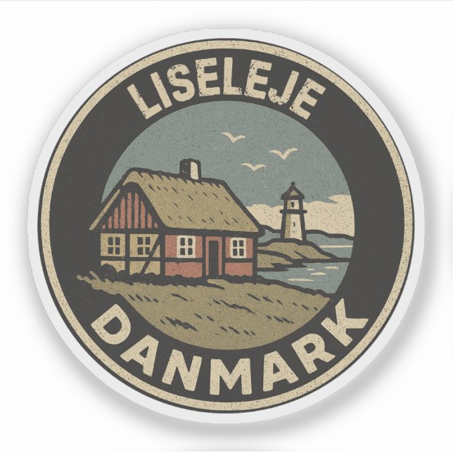Pegatina Liseleje, Dinamarca Danmark  (Anverso)