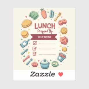 Pegatina Lista de Comprobación de Almuerzo Personalizada y